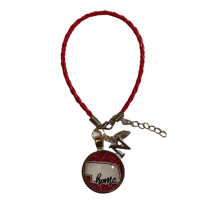 Leather Bracelet  | Nebraska Themed | Red | Multiple Choices