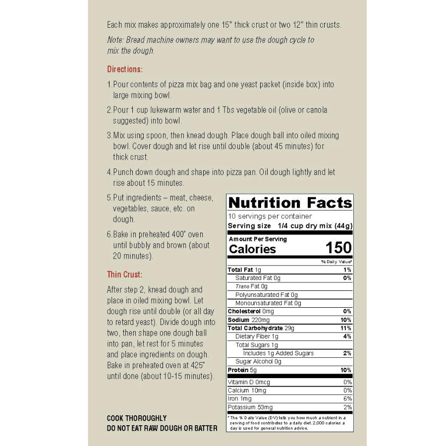 Pizza Crust Mix | Oregano & Basil | Organic | 15 oz. | Perfect Balance Between Tender, Chewy, & Tasty | Family Pizza Night | Delicious Blend Of Savory Spices | Pizza Crust Mix For The Perfect Homemade Pizza