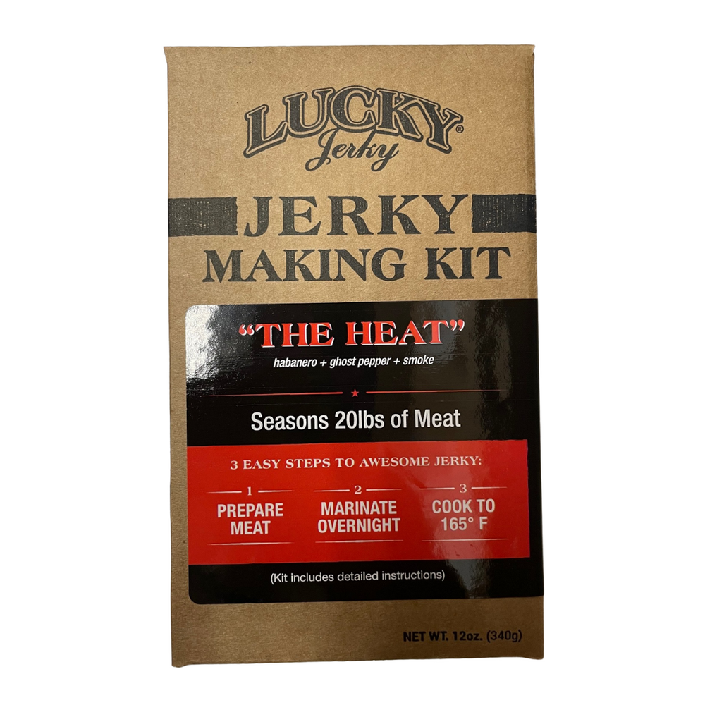 Jerky Making Kit | Pack of 3 | 12 oz. Box | The Heat Flavored | Habanero, Ghost Pepper, & Smoke Flavor | Perfect Kit To Make Spicy Beef Jerky | Seasons 20 lb. Of Meat | 3 Easy Steps | Detailed Instructions Included