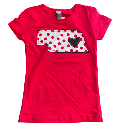 Girls State Heart Tee | Red | 21N20LGLT