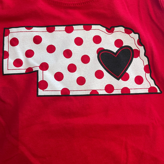 Girls State Heart Tee | Red | 21N20LGLT