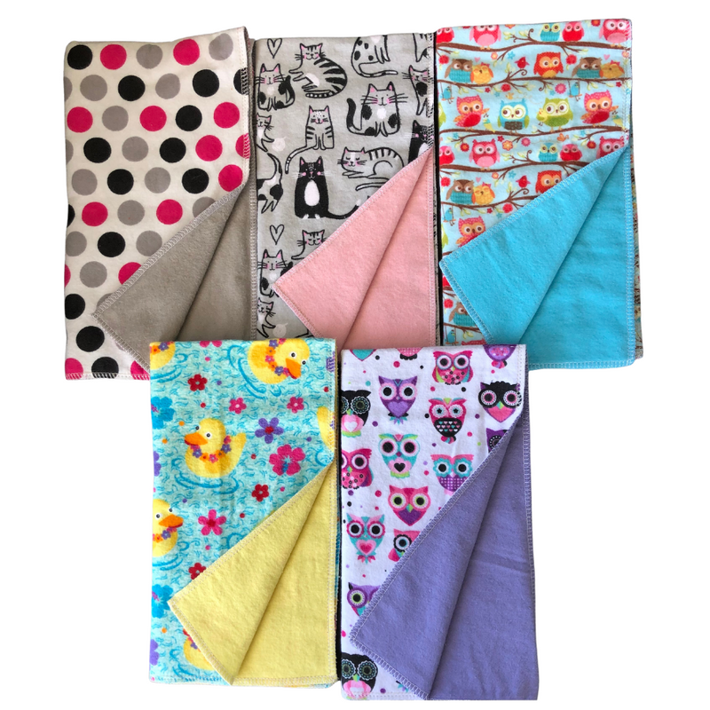 Girl Burp Cloths | Cotton Flannel Material | Soft Hand Sewn Material | Newborn Baby Gift Idea | It&