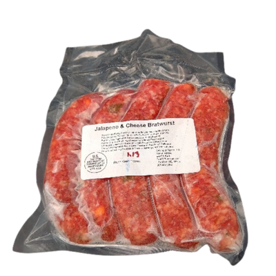 Jalapeno with Cheese Bratwurst | Shipping Included | 4 Pack