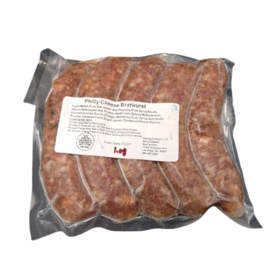 Philly with Cheese Bratwurst | Shipping Included | 4 Pack