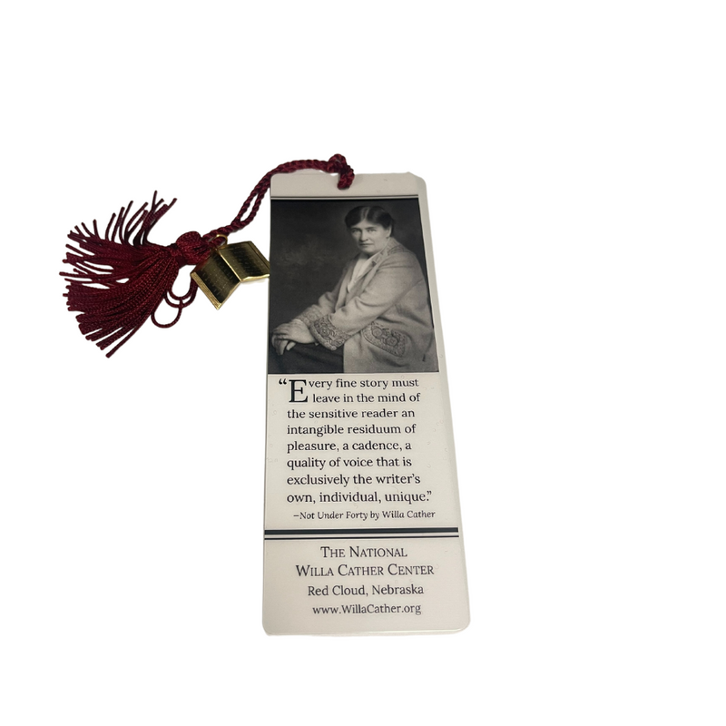 Willa Cather Book Mark | "Unique Voice of a Writer" Quote | 6.5"X2.5" | Gold Charm