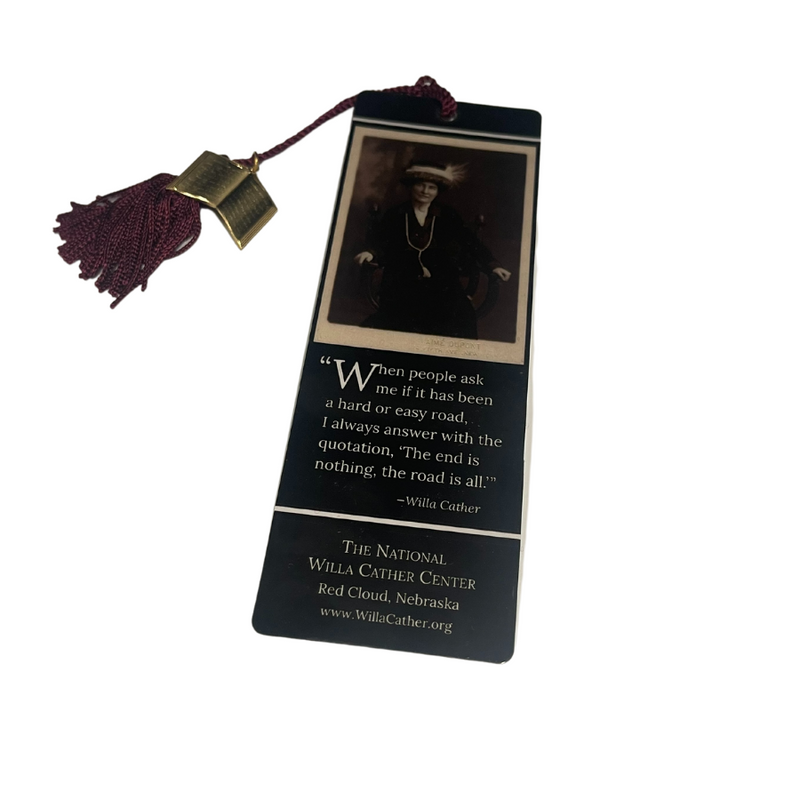 Willa Cather Book Mark | Quote  "Road is All" | 6.5"X2.5" | Gold Charm