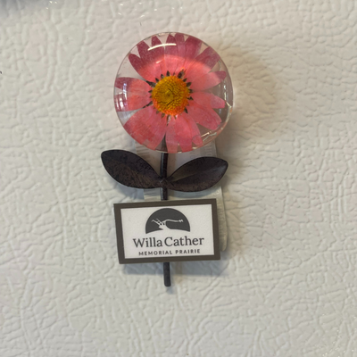 Willa Cather Magnet | Botanical Gardens Memorial Prairie | Hand Pressed Real Flowers | 2.5"X2.5" | Flower Shape