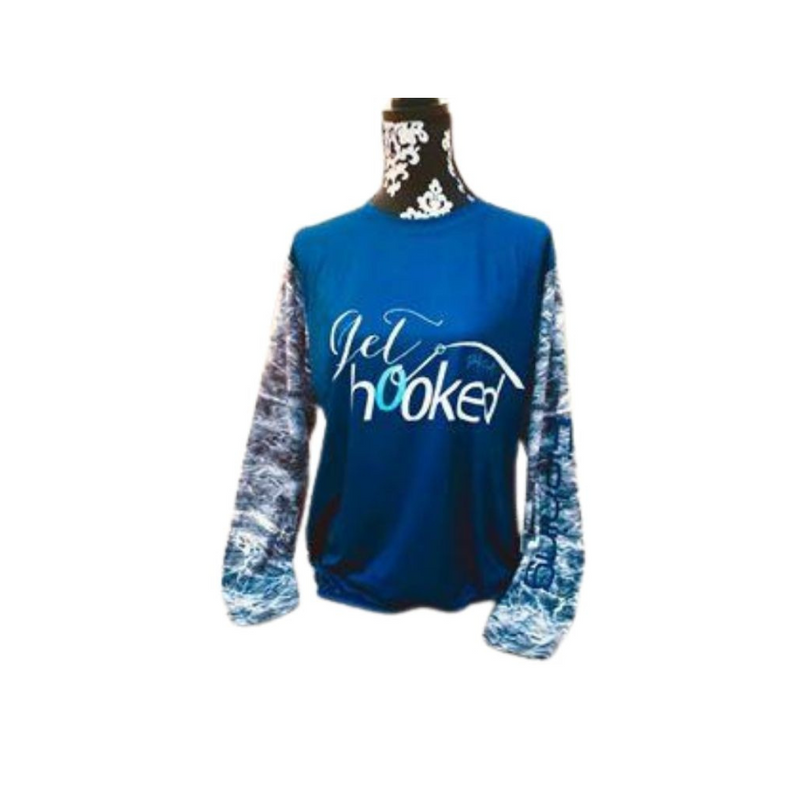 Get Hooked Signature UV Protected Long Sleeve | Dark Blue with Camo Sleeves