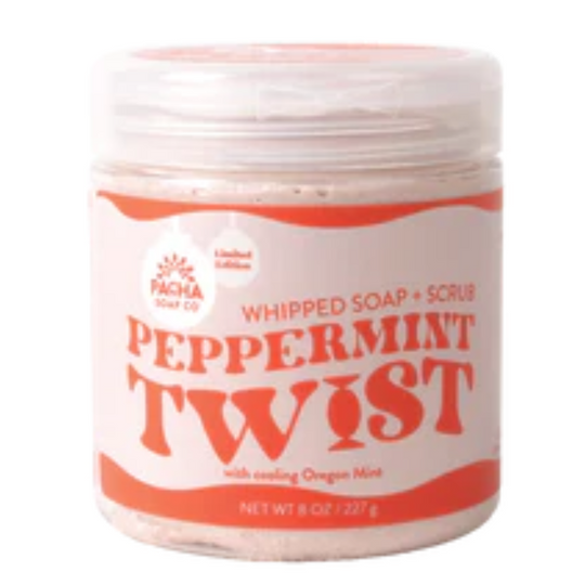 Peppermint Twist Whipped Soap + Scrub | 8 oz | Pacha Soap Company