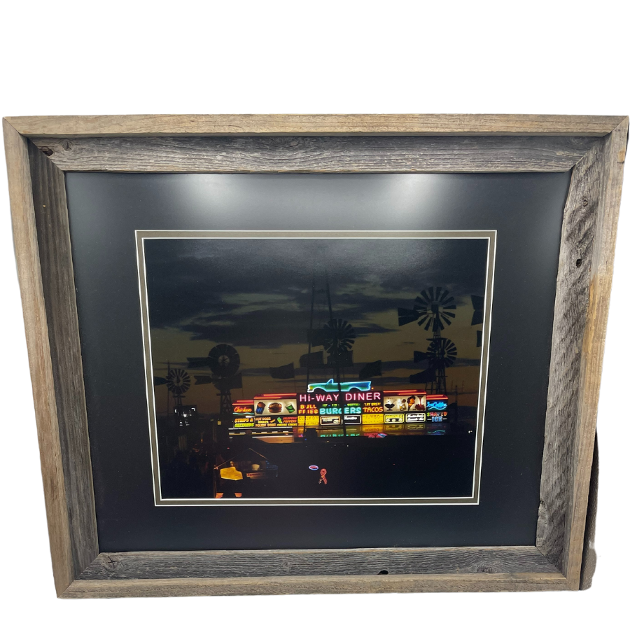 Highway Diner Neon Dusk | Wood Frame 23X19