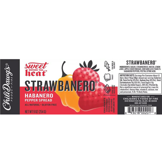 Strawbanero Habanero Pepper Spread Label