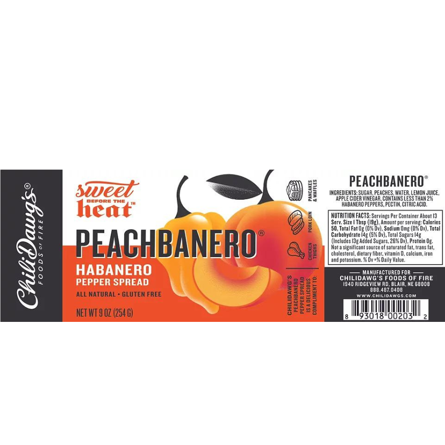 Peachbanero Habanero Pepper Spread Label