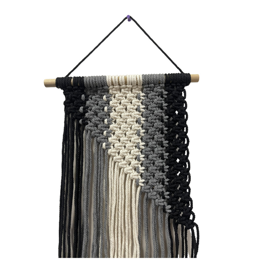 Gray Black White | Macramé Wall Hanging