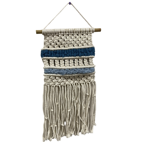 Blue & White | Macramé Wall Hanging