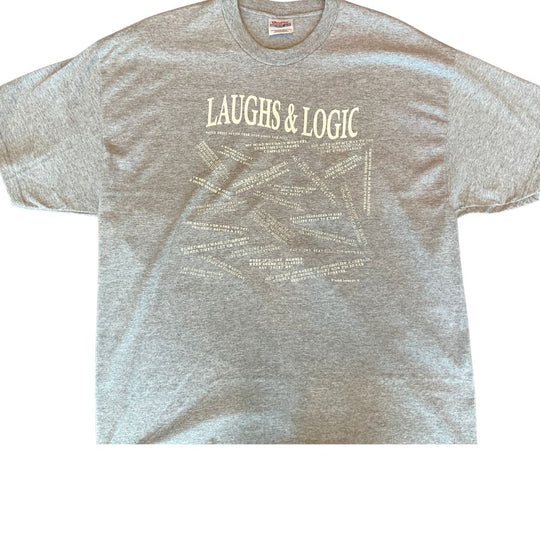 Laugh & Logic Tee | Grey | Unisex | Relatable Nebraska Sayings | Humorous Nebraska Native Shirt | Breathable Material | Soft & Cool Fit | Casual Style