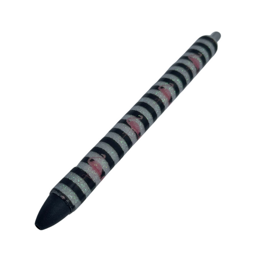 Flamingo Stripe Refillable Resin Writing Pen