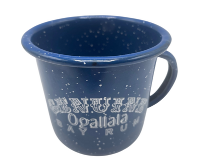 Durable Metal Shaving Mug | For Fresh Clean Shaves | Pairs Great With Shaving Soap | Color Blue Speck