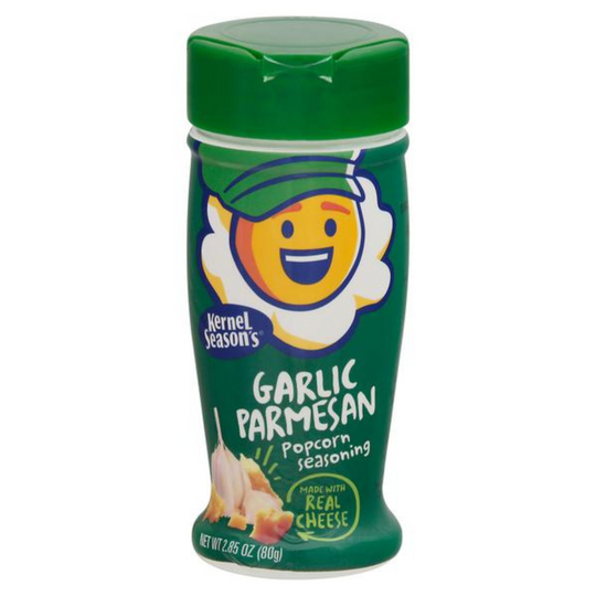 Popcorn Seasoning | Garlic Parmesan | 2.85 oz | Savory Popcorn Powder | Light Snack | Made in North Loup, NE | Popcorn County USA