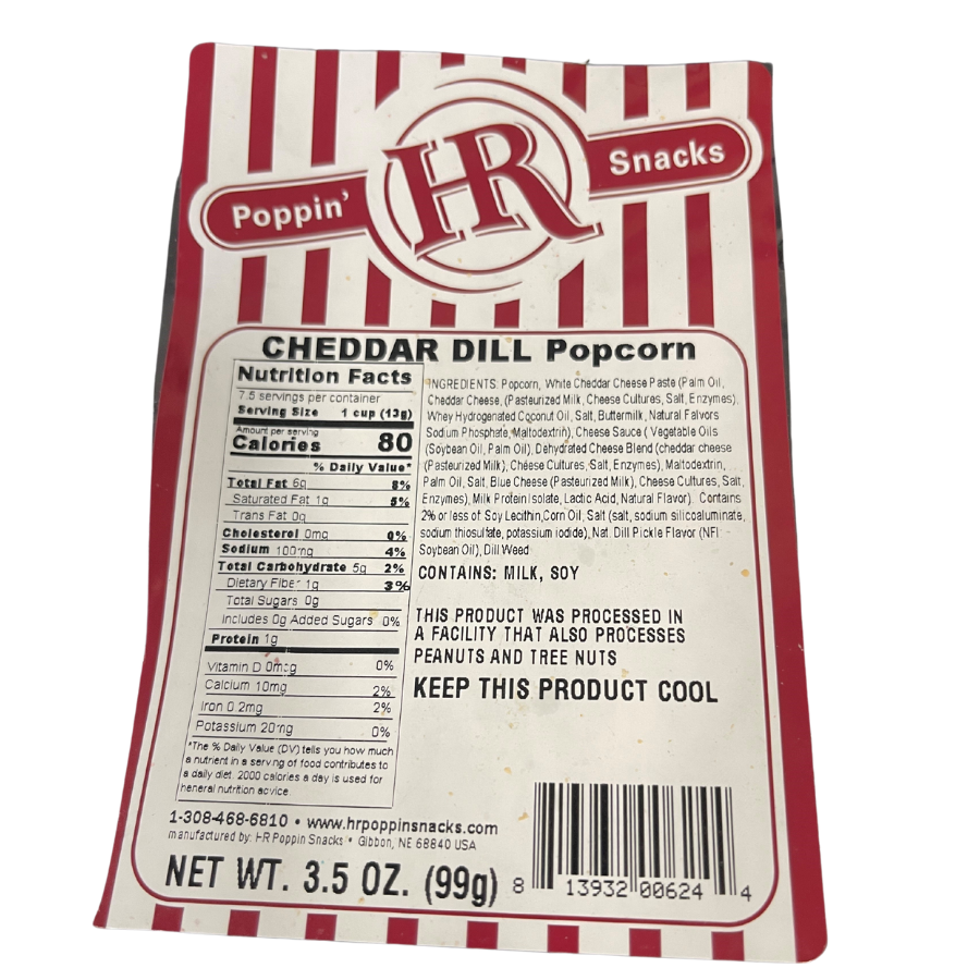 Cheddar Dill Popcorn | Made in Small Batches | Party Popcorn | Dill Lovers | Cheddar Lovers | Ready To Eat | Popped Popcorn Snack | Movie Night Essential | Savory Party Snack