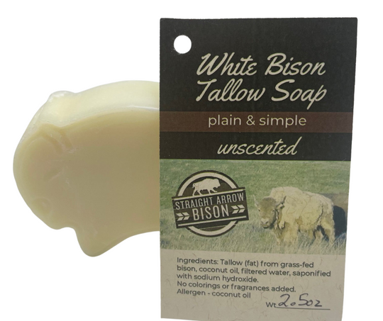 Handmade Unscented Buffalo Tallow Bar Soap | Buffalo Shaped | Duo Action | Add Your Own Fragrance | Make it a Scrubby | Size 2.5 oz