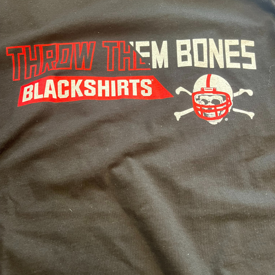 Nebraska Throw Them Bones Blackshirts Tee | Black