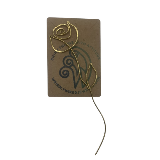 Brass Rose Bookmark  | Created With One Continuous Brass Wire | Hammered For Strength | Can Be Done In Copper | Bookmark For All Ages | Perfect Gift Book Lovers | Lasts A Lifetime | Nebraska Made | Polishing Pad Included | Customizable