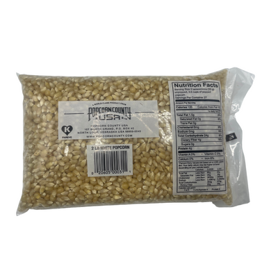White Un-Popped Popcorn | Popcorn County USA | 2 lb bag | 3 Pack | Shipping Included