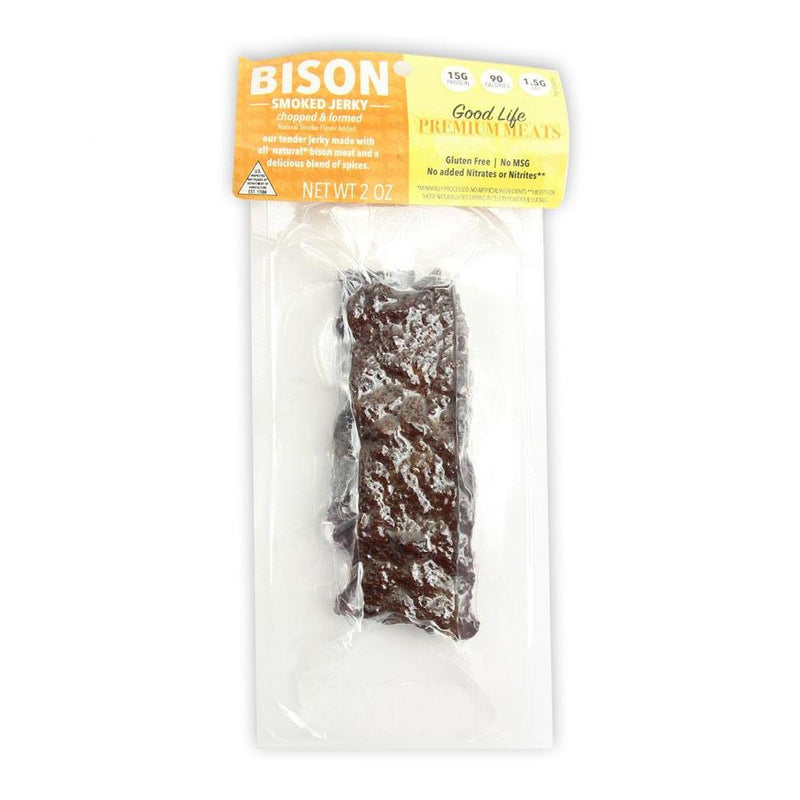 Bison Original Smoked Jerky | All Natural Bison Meat | No MSG or Nitrates Added | Ready To Eat | Gluten Free Jerky | 2 oz. | Mild Spice | Cooked To Tender Perfection | No Artificial Ingredients | Nutritious Treat | Perfect For On The Go | Low Calorie