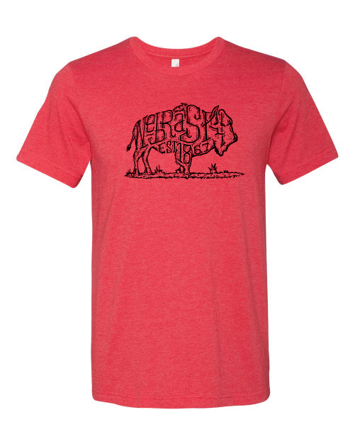 Nebraska Buffalo Tee Shirt | Red