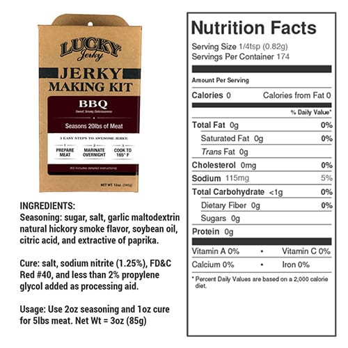 Jerky Making Kit  | 12 oz. Box | BBQ Flavored | Traditional Smoky BBQ Flavor | Perfect Blend Of Sweet & Salty | 3 Easy Steps | Seasons 20 LBS. Of Meat | Instructions Included | Perfect Gift For Hunter | Healthy Snack