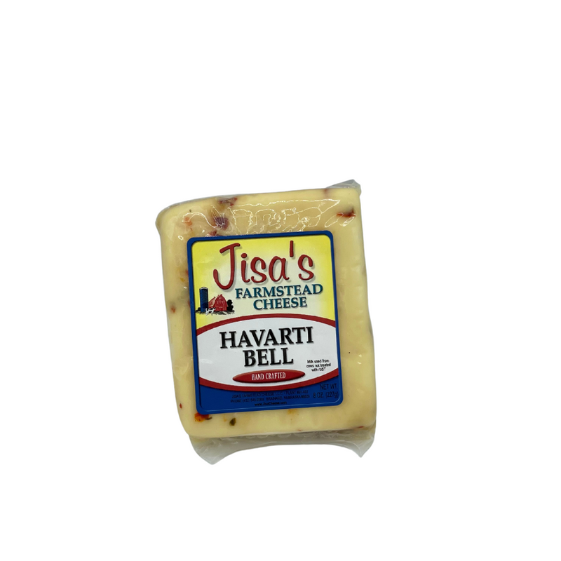 Best Nebraska Farmstead Cheese 6 Piece Sampler | California Garlic Pepper, Dill, Havarti Bell, Tomato Basil, Garden Herb, Garlic Parsley | Made in Small Batches | Hand-Cut and Carefully Aged