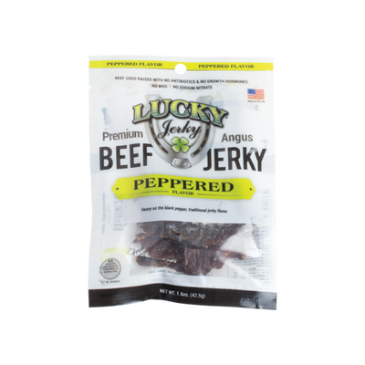 Black Pepper Beef Jerky | 1.5 oz. Bag | Bold Black Pepper Flavor | All Natural | Cooked To Tender Perfection | Single Source Cattle | Premium Beef Jerky | Expertly Cut, Trimmed, & Seasoned | Nebraska Jerky | Lean, All Natural Angus Beef