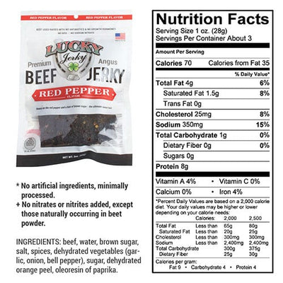 Beef Jerky Red Pepper Slab | 3 oz. Bag
