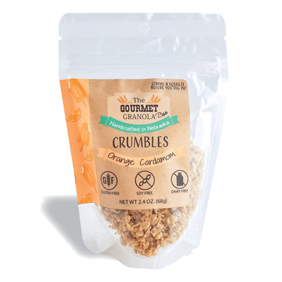 Orange Cardamom Crumbles | 2.4 oz. Bag | Convenient On The Go Healthy Snack | Tastes Like An Orange Creamsicle | Perfect Topping On Yogurt, Smoothie Bowls, Or Alone | Equivalent To Two Granola Bars