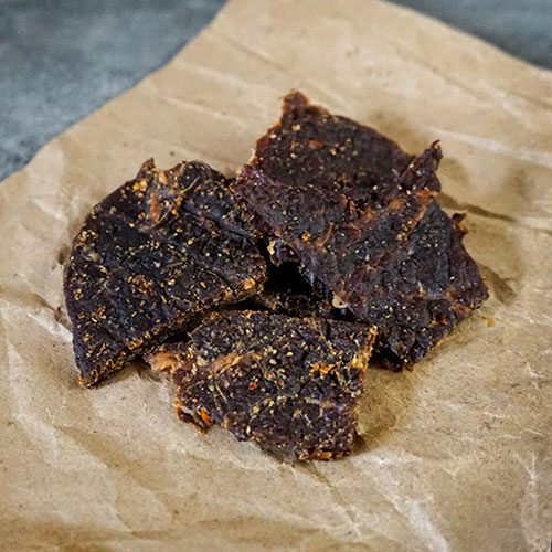 Sweet and Spicy Beef Jerky | 1.5 oz. Bag | Mouthwatering Blend Of Teriyaki & Red Pepper Seasoning | Perfect Snack | Expertly Cooked, Trimmed, & Seasoned | Nebraska Raised Cattle | All Natural Jerky | Big, Bold Flavor