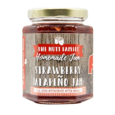 Strawberry Jalapeño Jam | 9 oz. Jar | Fruit Spread | Perfect on Cream Cheese, Meat, And Everything Else | Made with Fresh Fruit | Sweet and Spicy Jam | Burst of Strawberry & Jalapeño Flavor | Spice Up Any Dish