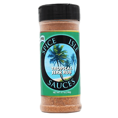 Tropical Jerk Rub | Spice Isle Seasoning | Authentic All Natural Seasoning | USA Made | Caribbean Style Seasoning | Gluten Free Seasoning | No MSG | 6.7 oz. Bottle | 6 Pack | Shipping Included